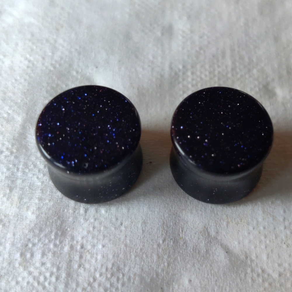 1\2 inch purple sunstone ear gauges